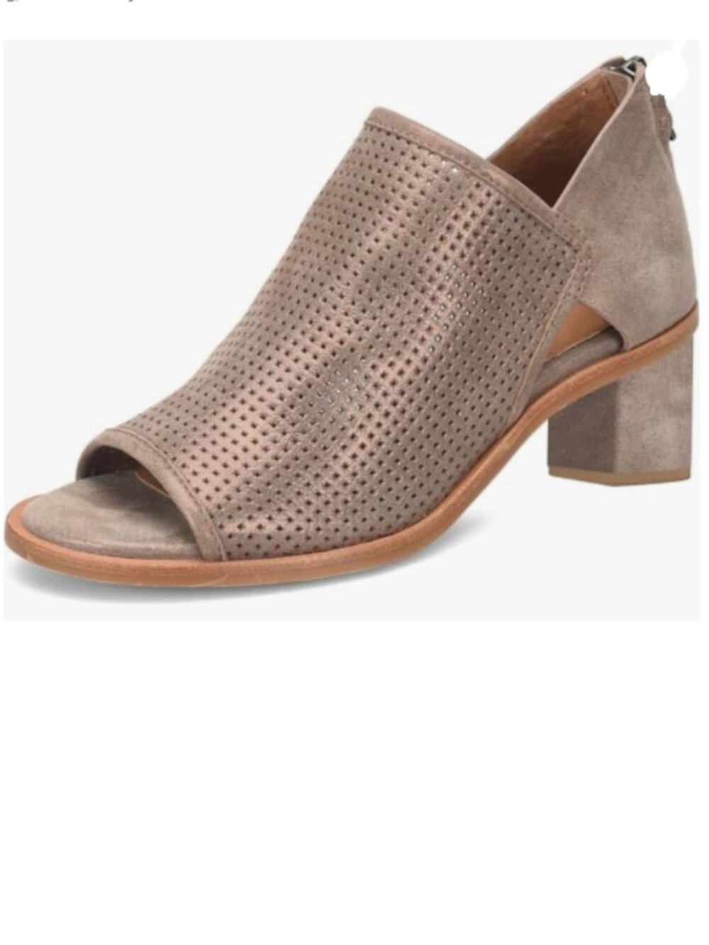 YDN Bronze Peep Toe Low Block Heels Back Zipper Sandal Ankle Boots Comfy Shoes